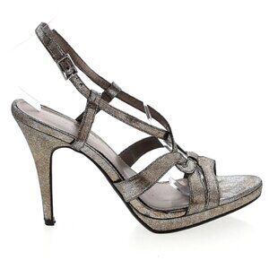 Dana Buckman Gilman pewter strappy heels 8.5 NEW